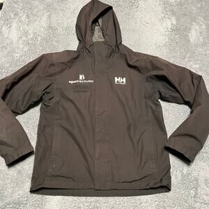 Helly Hansen Jacket Mens Medium Faded Brown Rain Lightweight * flaws